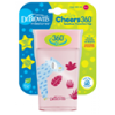 森林樂園 360 度連蓋防漏學習杯 10oz - 粉紅